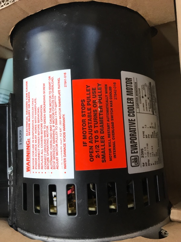 Photo 3 of 1 HP Evaporative Cooler Motor
