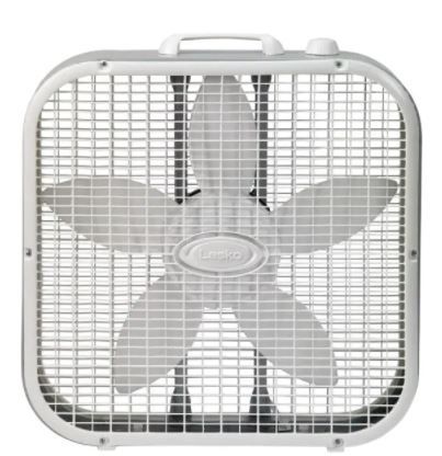 Photo 1 of 20 in. 3 Speed White Box Fan with Save-Smart Technology for Energy Efficiency
