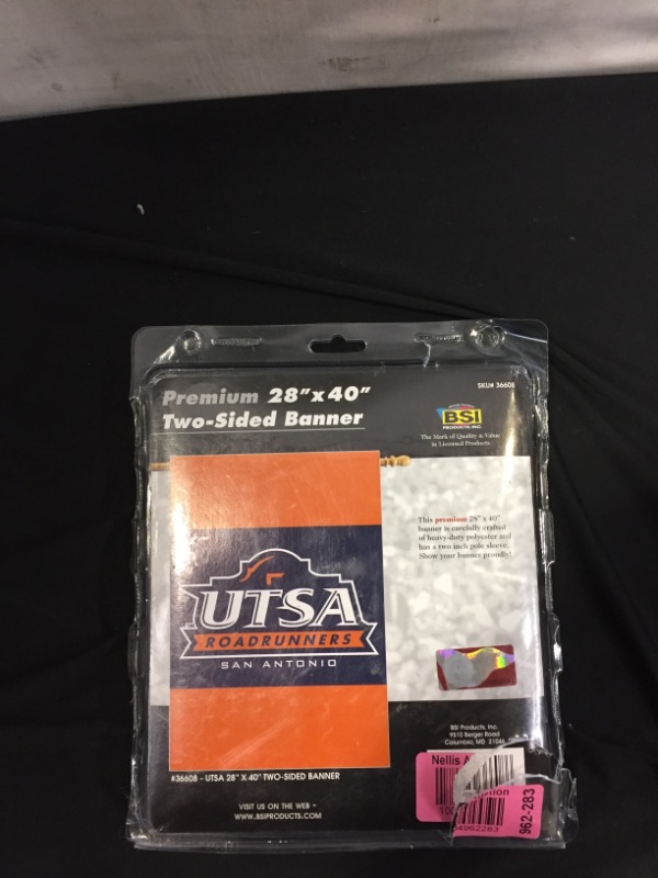 Photo 1 of 2-Sided 28" X 40" Banner W/ Pole Sleeve
