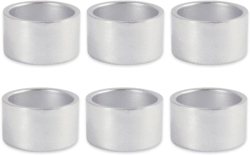 Photo 1 of DII Decorative Painted Acrylic Napkin Ring Set, Silver, 6 Piece
