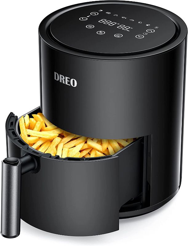 Photo 1 of Dreo 4 Quart Air Fryer with 50 Recipes, Preheat, 9 Cooking Functions on Digital Screen, Shiny Black,DR-KAF002-SH
