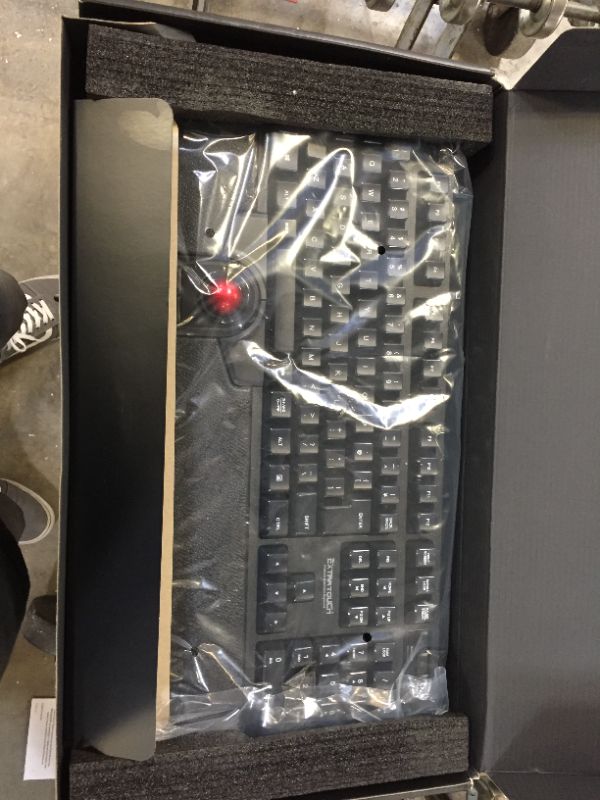 Photo 1 of ELECOM Wired Japanese Layout Keyboard with Built-in Optical Trackball Mouse & Scroll Wheel (TK-TB01UMBK)
