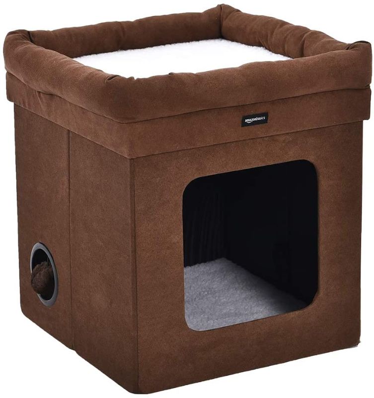 Photo 1 of Amazon Basics Collapsible Cat House with Bed
