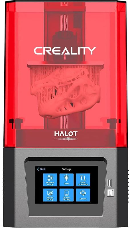 Photo 1 of Creality HALOT ONE Resin 3D Printer, UV Photocuring LCD Resin 3D Printers with 6 inch Monochrome LCD, Integral UV LED Light Source, App Smart Control, OTA Support Print Size 5x3.2x6.3 inch
