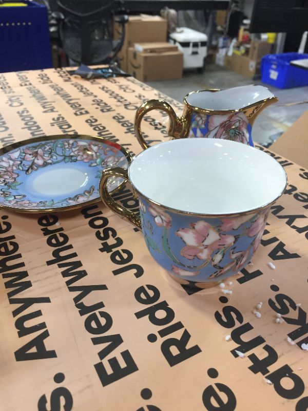 Photo 3 of coffee cup and saucer set 

red