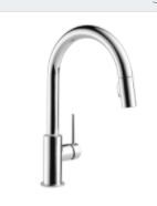 Photo 1 of Delta Faucet 9159-DST Trinsic Single Handle Pull Down Kitchen Faucet, Chrome
