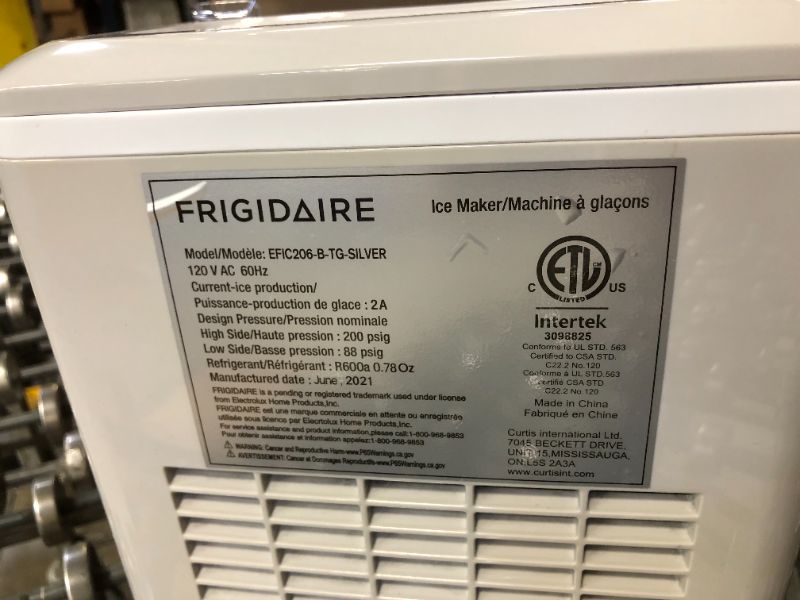 Photo 2 of FRIGIDAIRE EFIC108-BWHITE Portable Compact Maker, Counter Top Ice Making Machine, White
