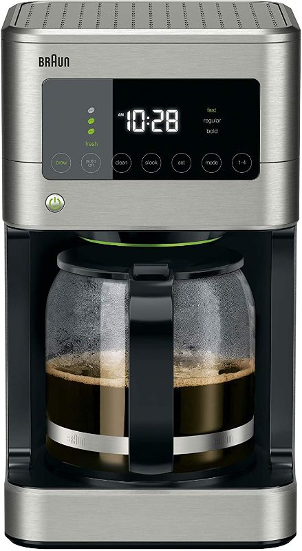 Photo 1 of Braun Brew Sense 12 Cup Touch Screen Drip Coffee Maker Machine with Brew Strength Options, 2 Hour Shut Off and 24 Hour Timer, Stainless Steel
