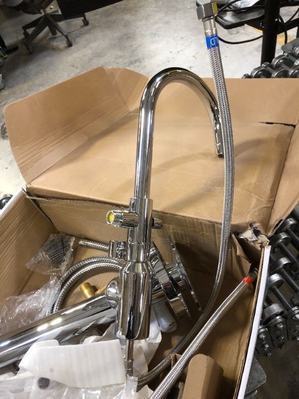 Photo 1 of American Standard 2764.951.002 Floor Mounted Tub Filler with Metal Lever Handle and 2.5 GPM Personal Hand Shower - Chrome
