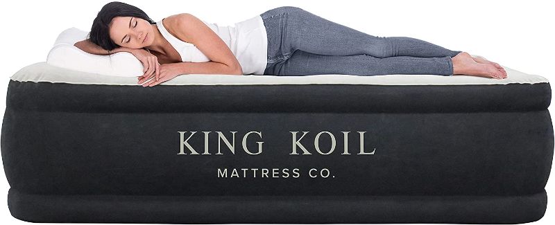 Photo 1 of King Koil Queen Air Mattress with Built-in Pump - Best Inflatable Airbed Queen Size - Elevated Raised Air Mattress Quilt Top 1-Year Manufacturer Guarantee Included
