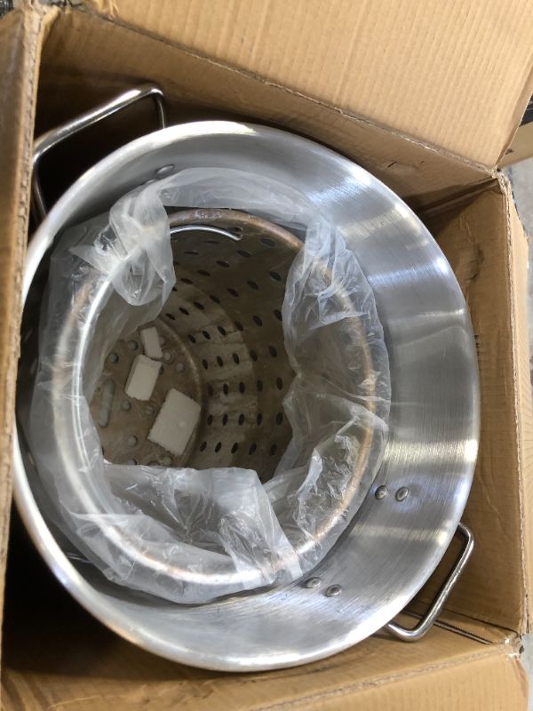 Photo 1 of ASP-30 Aluminum Pot with Basket for Outdoor Frying and Boiling- 30-Quart
