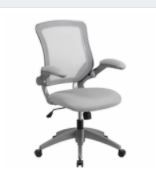 Photo 5 of Mid-Back Gray Mesh Swivel Task Chair with Gray Frame and Flip-Up Arms
