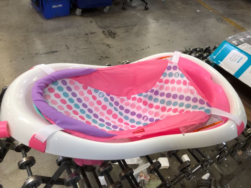 Photo 1 of Fisher-Price 4-In-1 Sling N Seat Bath Tub, Pink/White