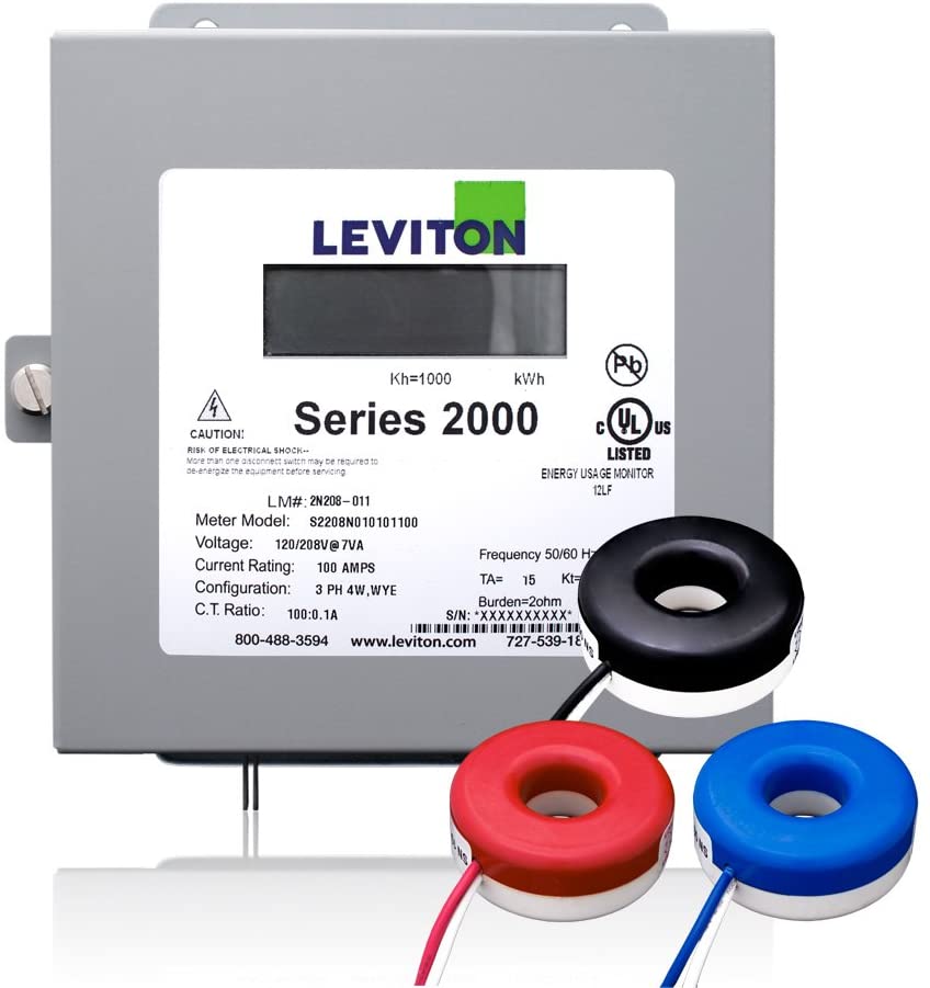 Photo 1 of Leviton 2K208-2SW Series 2000 480V 3P4W 200A Indoor Kit with 3 Solid Core CTs
