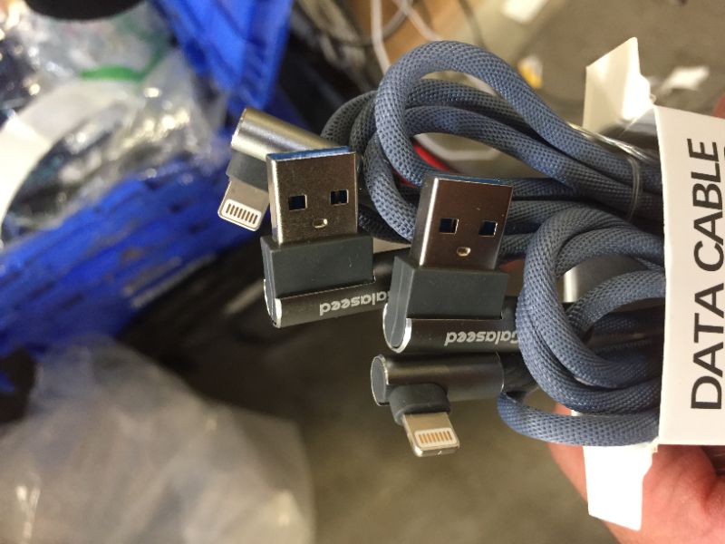 Photo 3 of 90 Degree Gaming Cable Fast Charging USB Lightning Cable Nylon Braid Compatible with Apple Devices iPhone/Ipad
