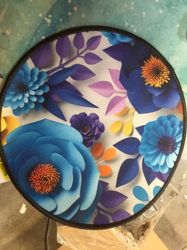 Photo 1 of blue flower round mouse pad 