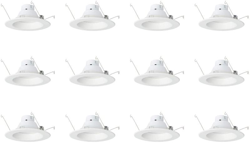 Photo 1 of AmazonCommercial 120 Watt Equivalent, 5/6-Inch Recessed Downlight, Dimmable, CEC Compliant, Energy Star, Round LED Light Bulb | Warm White, 12-Pack

