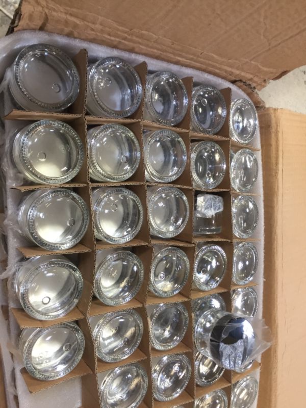 Photo 2 of 1oz round clear glass jars 140 ct