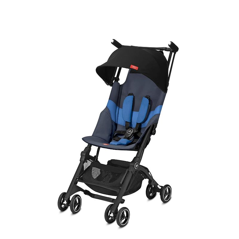 Photo 1 of gb Pockit+ All-Terrain, Ultra Compact Lightweight Travel Stroller with Canopy and Reclining Seat in Night Blue, 10.6 pounds
