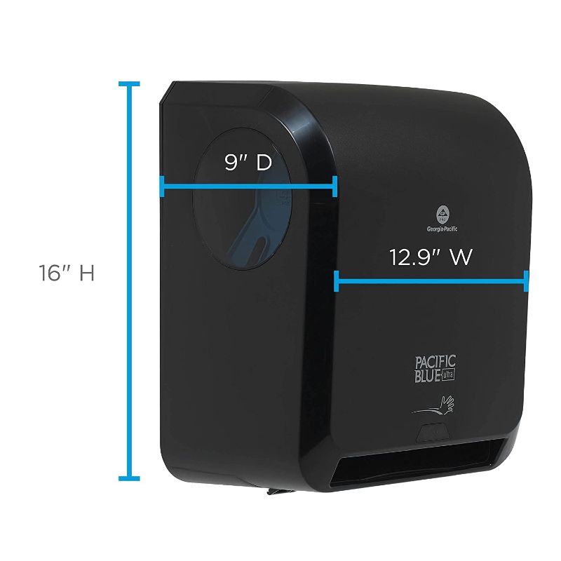 Photo 1 of Pacific Blue Ultra 8” High-Capacity Automated Touchless Paper Towel Dispenser by GP PRO (Georgia-Pacific), Black, 59590, 12.9” W x 9” D x 16” H, 1 Dispenser
