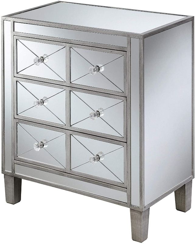 Photo 1 of Convenience Concepts Gold Coast BettyB Mirrored End Table, Mirror / Antique Silver
