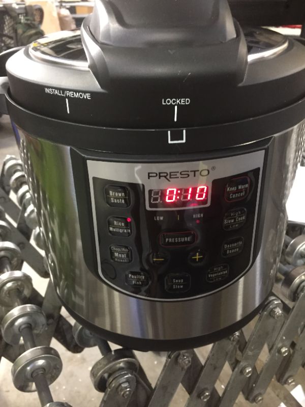 Photo 1 of 6 Qt. Black Stainless Steel Electric Pressure Cooker with Built-In Timer