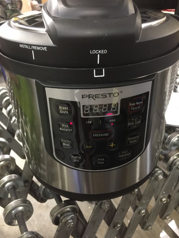 Photo 2 of 6 Qt. Black Stainless Steel Electric Pressure Cooker with Built-In Timer