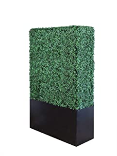 Photo 1 of ARTIGWALL Hedge Wall with Black Planter Box Covered by Popular Anti-UV Dark Green Boxwood (48)
