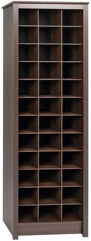 Photo 1 of Prepac Shoe Storage Cabinet, 36 Pair Rack, Espresso & Space Saving Entryway Organizer with Shoe Storage, Espresso, 13Lx23.5Wx72.5H
