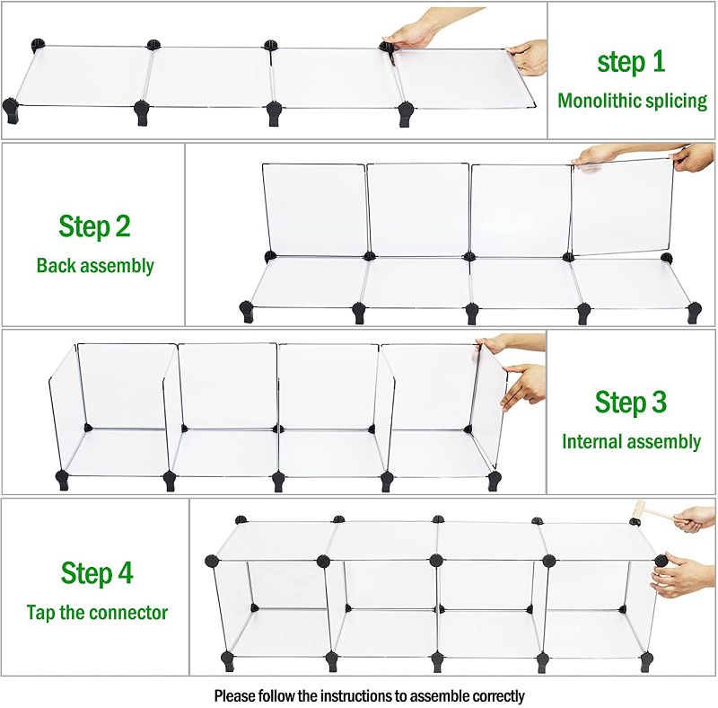 Photo 2 of SPITO Cube Storage Organizer, 16-Cube DIY Cube Organizer, Plastic Shelves Organizer Units, Modular Bookshelf Bookcase, Closet Cabinet, for Home Office, Bedroom, Living Room (White)
