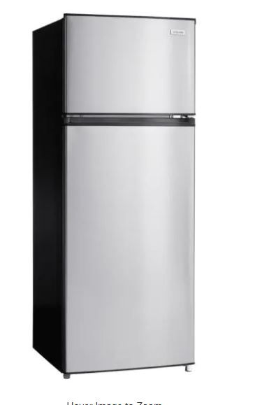 Photo 1 of 7.1 cu. ft. Top Freezer Refrigerator in Stainless Steel Look
