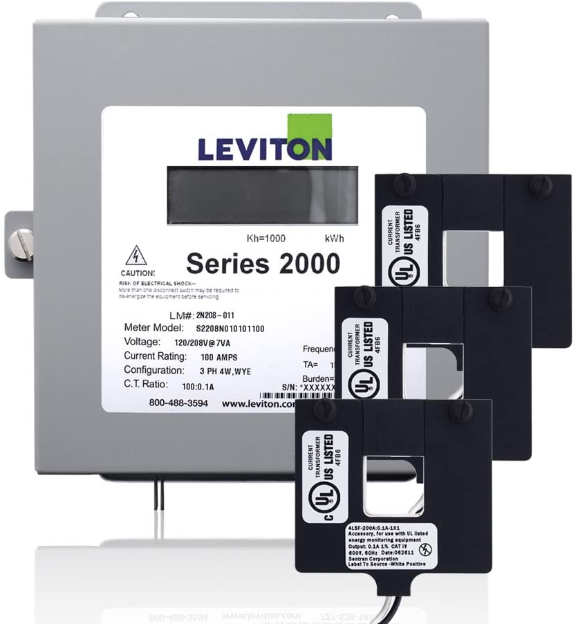 Photo 1 of Leviton 2K480-2D Series 2000 480V 3P4W 200A Demand Indoor Kit with 3 Split Core CTs
