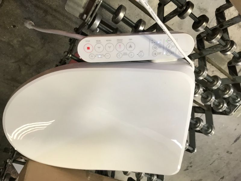 Photo 3 of Alpha Bidet GX Wave Bidet Toilet Seat in Elongated White | Strong Spray | Stainless Steel Nozzle | 3 Wash Functions | LED Nightlight | Warm Air Dryer | Oscillation and Pulse
