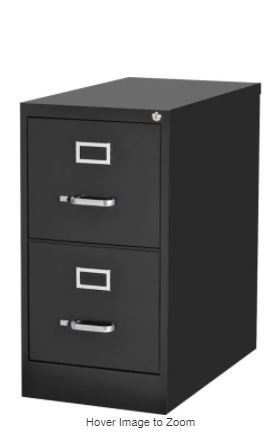 Photo 1 of 15 in. x 22 in. x 28.4 in. 2-Drawer Black Commercial-grade Vertical File
