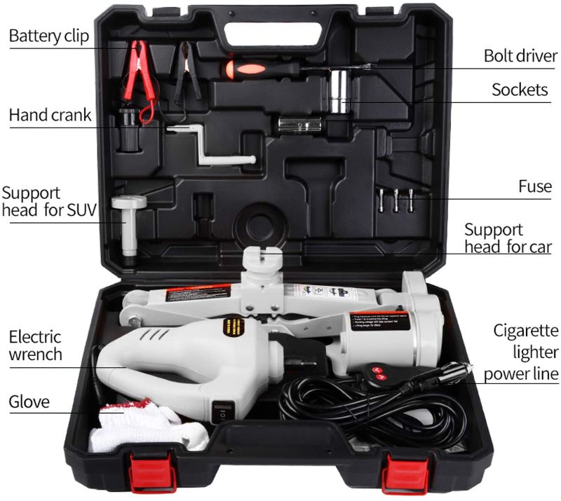 Photo 1 of STANDTALL Electric Car Floor Jack Set 3 Ton All-in-one Automatic 12v Scissor Lift Jack with Impact Wrench for Tire Change & Replacement
