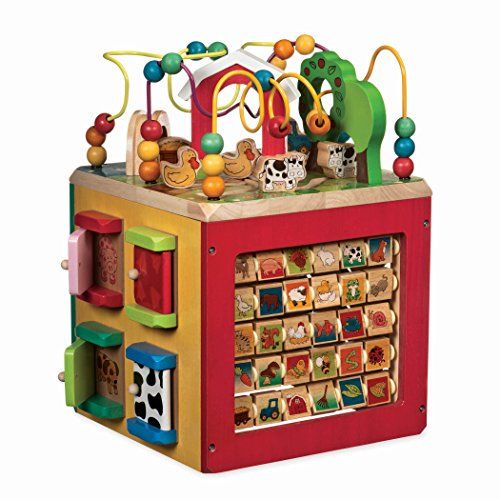 Photo 1 of Battat Wooden Activity Cube Discover Farm Animals Activity Center for Kids 1 year +
