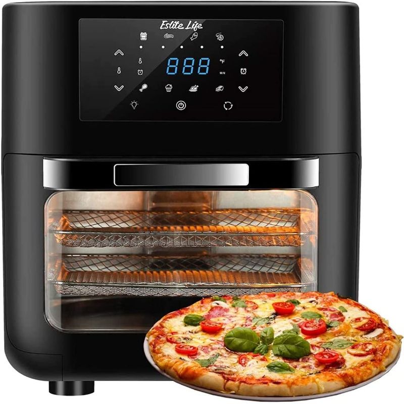 Photo 5 of ESLITE LIFE 8-in-1 Air Fryer Oven 1700W Convection Toaster Oven with Rotisserie, built-in Smart Cooking Programs Fry,Roast, Dehydrate & Bake, Auto Shutoff,Digital Touchscreen, 12.7 Quart, 6 Accessories, Black
