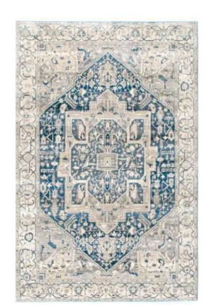 Photo 1 of Ethel Medallion Fringe Gray 8 ft. x 10 ft. Area Rug
