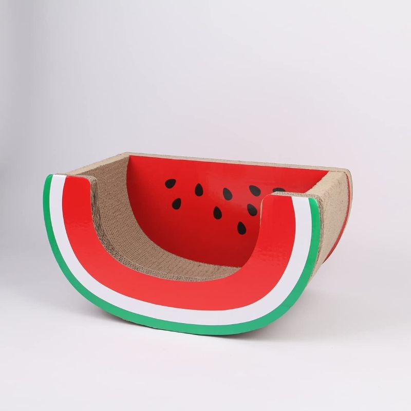 Photo 1 of Watermelon cat Scratching pad Scratcher Cardboard Scratching pad Scratching Bed cat Toy Large Lounge Bed
