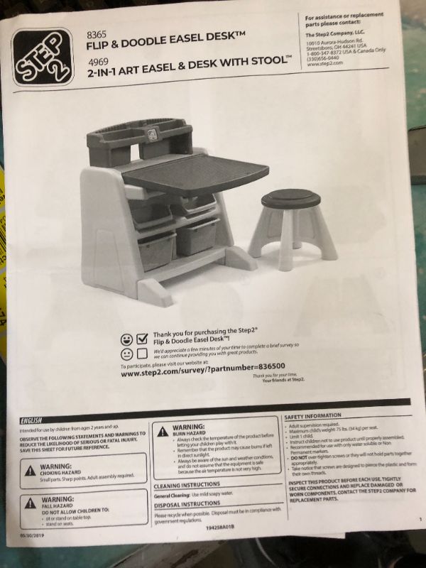 Photo 4 of Flip & Doodle Easel Desk with Stool