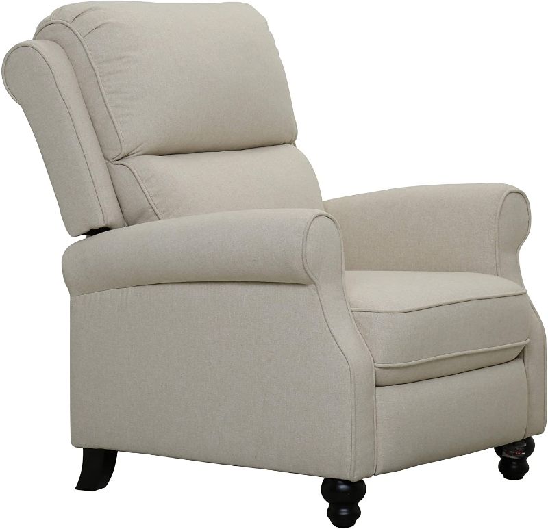 Photo 1 of Amazon Brand – Ravenna Home Push-Back Recliner Living Room Chair, 33.9"W, Beige
