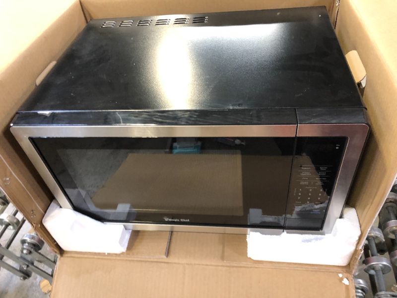 Photo 2 of 1.1 cu. ft. Countertop Microwave in Stainless Steel with Gray Cavity
