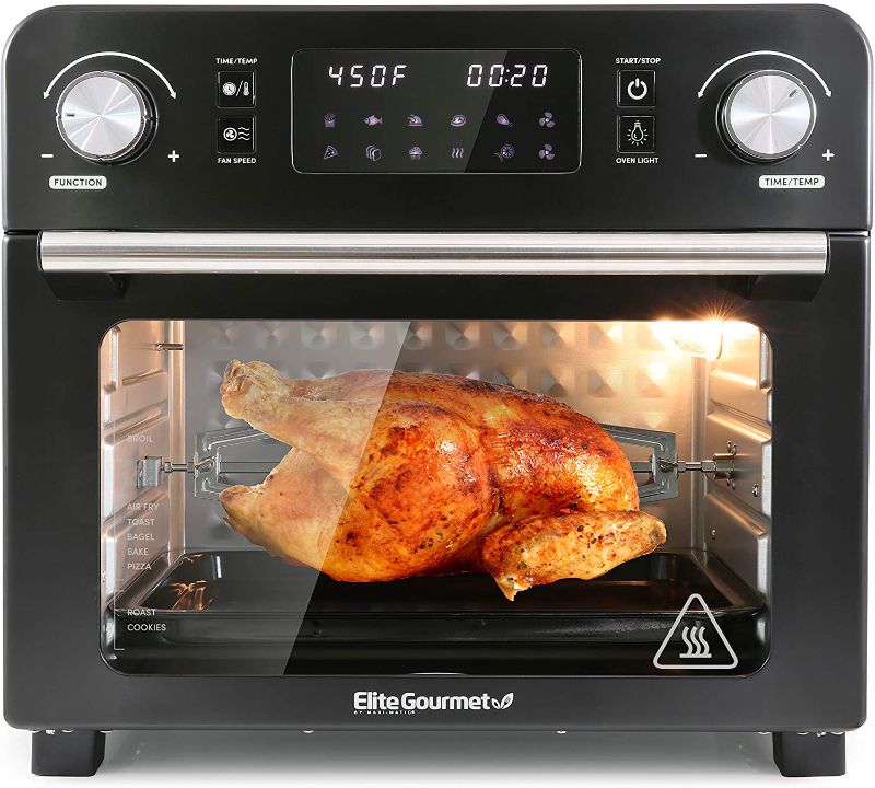 Photo 1 of Elite Gourmet EAF9310 Maxi-Matic Digital Programmable Fryer Oven, Oil-Less Convection Oven Extra Large 23L. Capacity, Grill, Bake, Roast, Air Fry, 1700-Watts, Black
