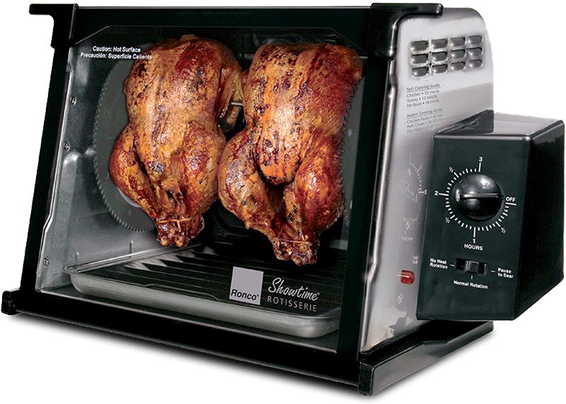 Photo 1 of Showtime Classic Large Capacity Rotisserie & BBQ Oven, Simple Switch Control, Perfect Preset Rotation Speed, Self-Basting, Auto Shutoff, Includes Multipurpose Basket, Great for Chicken, Turkey
