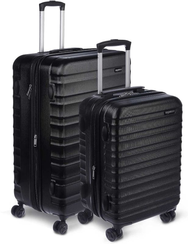 Photo 1 of Amazon Basics 2-Piece Set Hardside Spinner, Black
