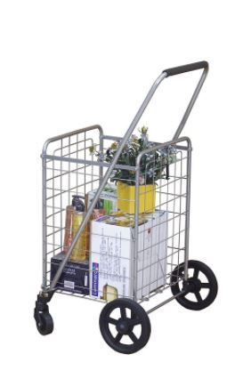 Photo 1 of Wellmax WM99024S Grocery Utility Shopping Cart, Easily Collapsible and Portable to Save Space and Heavy Duty, Light Weight Trolley with Rolling Swivel Wheels
