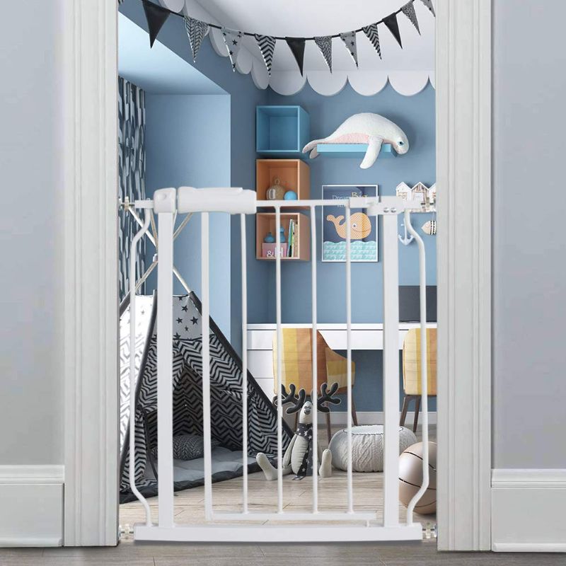 Photo 1 of Fairy Baby Small Narrow Baby Gate for Doorways Stairs Hallway 24-27 Inch Wide, Pressure Mounted Walk Through Gates, Indoor Safety Child Gates for Kids or Pets
