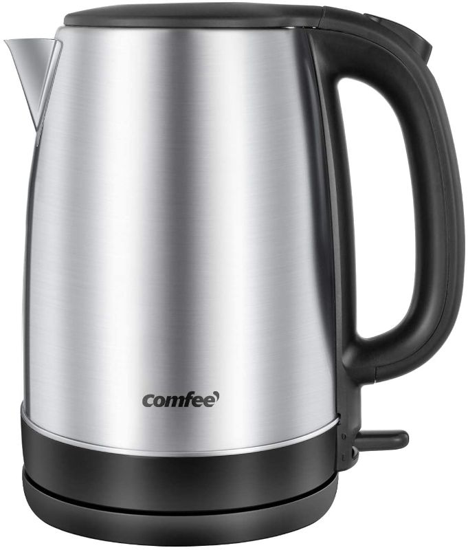 Photo 1 of COMFEE' 1.7L Stainless Steel Electric Tea Kettle, BPA-Free Hot Water Boiler, Cordless with LED Light, Auto Shut-Off and Boil-Dry Protection, 1500W Fast Boil
