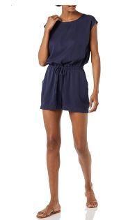 Photo 1 of Amazon Brand - Daily Ritual Women's Tencel Short-Sleeve Romper, Navy, 8