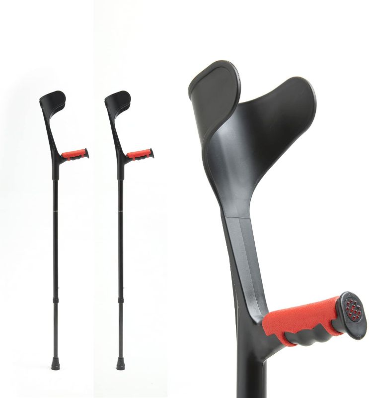 Photo 1 of BigAlex Forearm Crutches (1 Pair/Packing) - Lightweight Arm Crutch - Adjustable, Ergonomic - Comfortable on Wrist - Non Skid Rubber Tips?Black?
